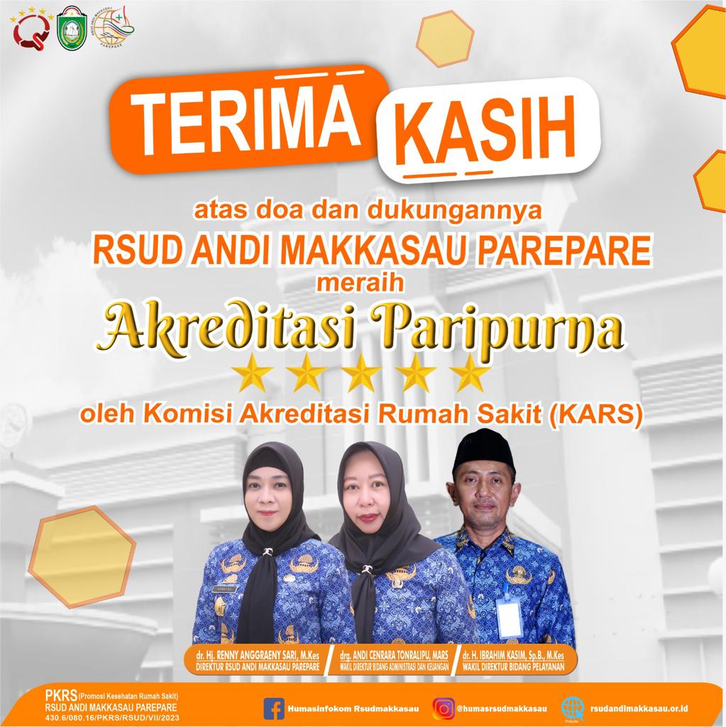 RSUD Andi Makkasau Lulus Akreditasi Paripurna Tahun 2023