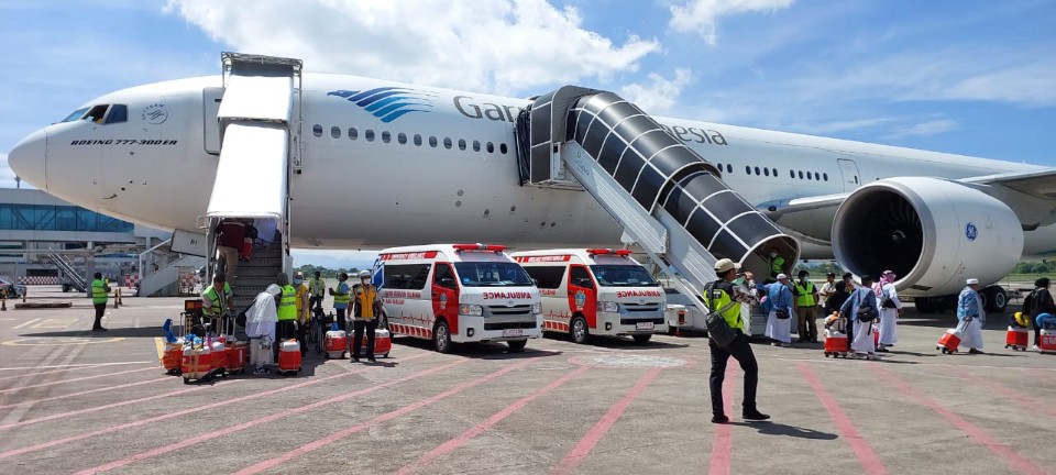 392 Jemaah Haji Kloter Pertama Tiba di Bandara Hasanuddin