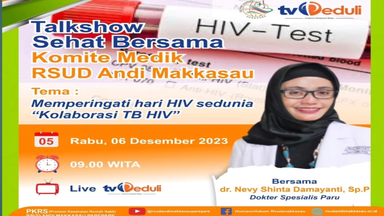 Dokter Spesialis Paru dari Komite Medik RS Andi Makkasau Tampil Dalam Talkshow Sehat di Tv Peduli
