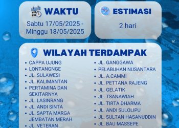 PAM Tirta Karajae mengumumkan gangguan distribusi air bersih di sejumlah wilayah Parepare