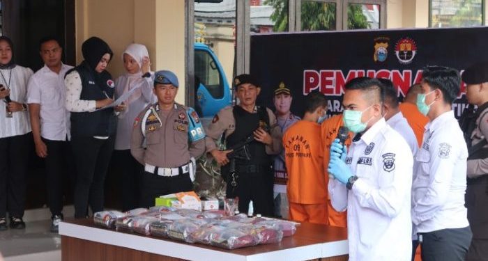 Pemusnahan 20 Kg sabu Polres Parepare