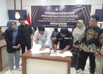 KPU Parepare dan PWI resmi tandatangani perjanjian kerjasama
