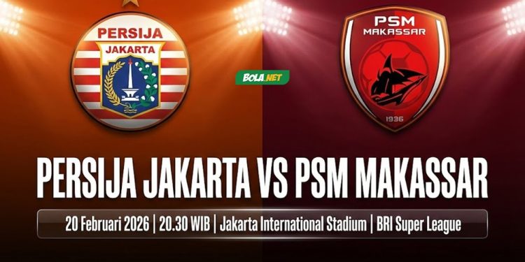 Pertandingan Persija Jakarta vs PSM Makassar di Jakarta International Stadium