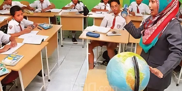 Ilustrasi kegiatan belajar siswa selama bulan Ramadan