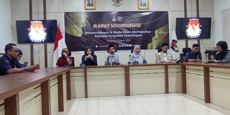 Rapat koordinasi KPU Parepare bersama Bawaslu dan media jelang persiapan Pemilu 2029