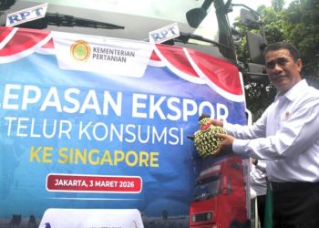 Mentan Andi Amran Sulaiman melepas ekspor 545 ton produk unggas di Kantor Kementerian Pertanian Jakarta