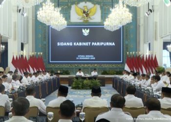 Presiden Prabowo Subianto memimpin Sidang Kabinet Paripurna membahas persiapan Lebaran 2026 di Istana Negara Jakarta.