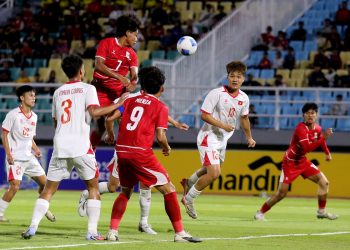 Pemain Timnas Indonesia U17 melawan Vietnam di Piala AFF U17 2026