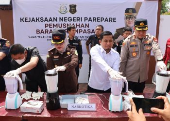 Pemusnahan barang bukti narkotika di Kejari Parepare 2026