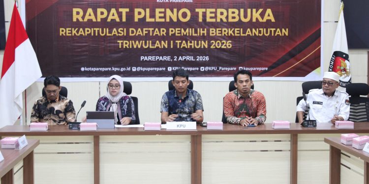 Rapat pleno terbuka KPU Parepare DPB Triwulan I 2026