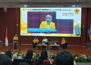 Menteri Pertanian Amran Sulaiman saat kuliah umum di Universitas Negeri Makassar membahas program pangan nasional.