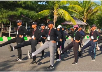 Paskibra Parepare saat latihan persiapan HUT RI 2026