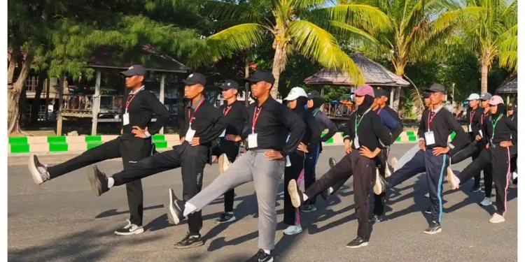 Paskibra Parepare saat latihan persiapan HUT RI 2026