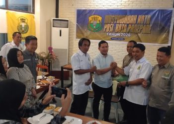 Ketua PBSI Parepare Amarun Agung Hamka usai terpilih pada Muskot PBSI Parepare 2026