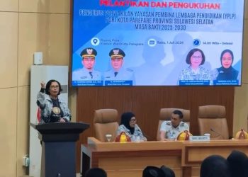 Pengurus YPLP PGRI Kota Parepare resmi dilantik di Ruang Pola Kantor Wali Kota Parepare.