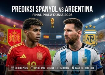 Prediksi Spanyol vs Argentina pada final Piala Dunia 2026 menampilkan duel Lionel Messi dan Lamine Yamal