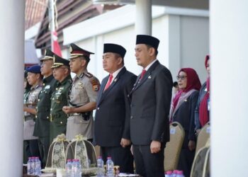Paskibraka Kota Parepare 2026 saat dikukuhkan Wali Kota Tasming Hamid
