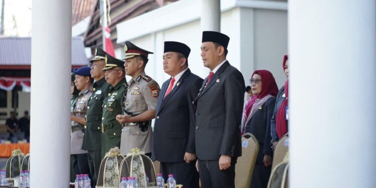 Paskibraka Kota Parepare 2026 saat dikukuhkan Wali Kota Tasming Hamid