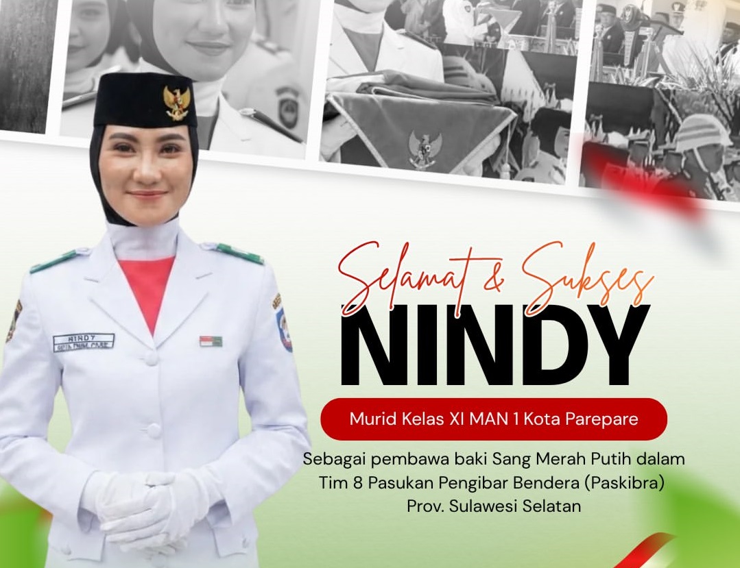 Pembawa Baki HUT RI, Nindy MAN 1 Kota Parepare Bagikan Semangat Prestasi