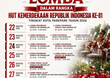 HUT ke-81 RI Parepare dengan rangkaian kegiatan kemerdekaan 2026