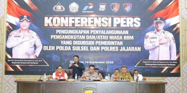 Polda Sulsel Gelar Konferensi Pers Penegakan Hukum Penyalahgunaan BBM Bersubsidi
